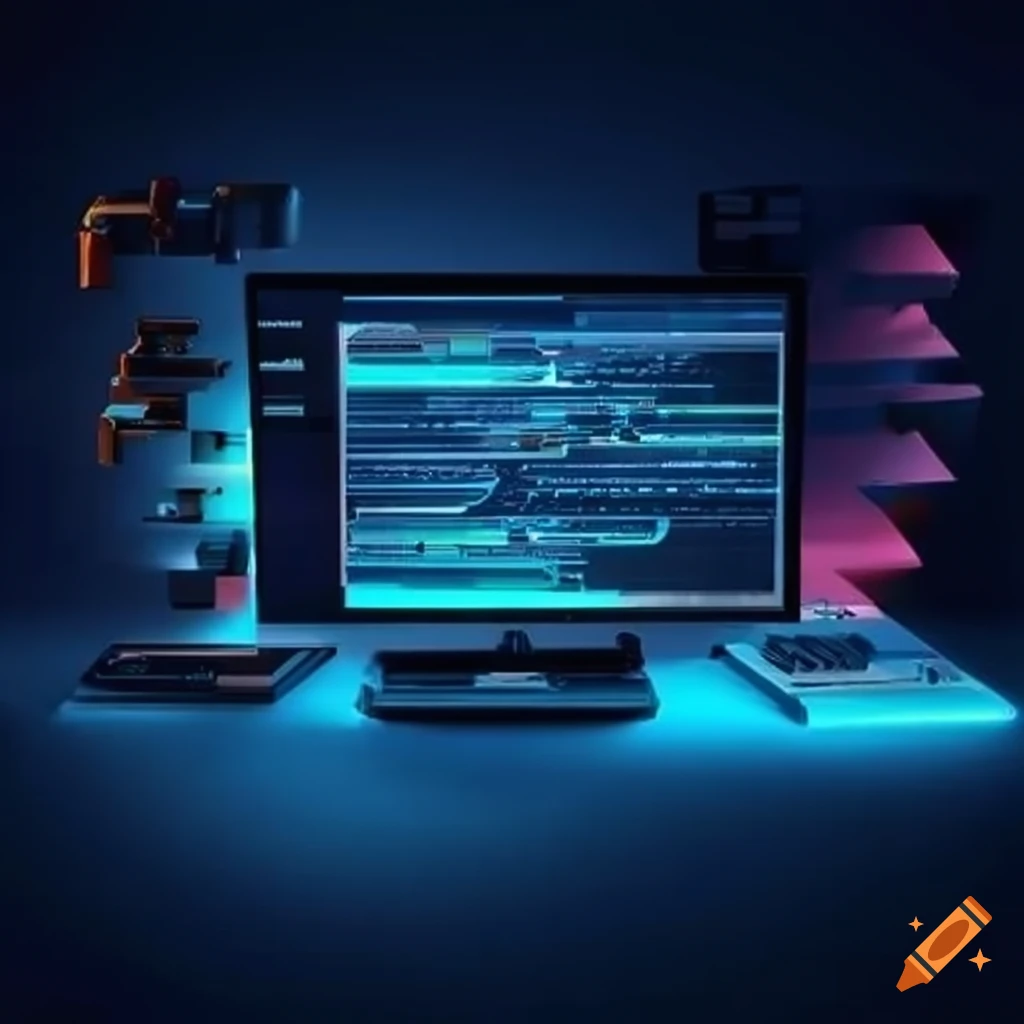Group of engineers working on complex coding in a computer lab with ...