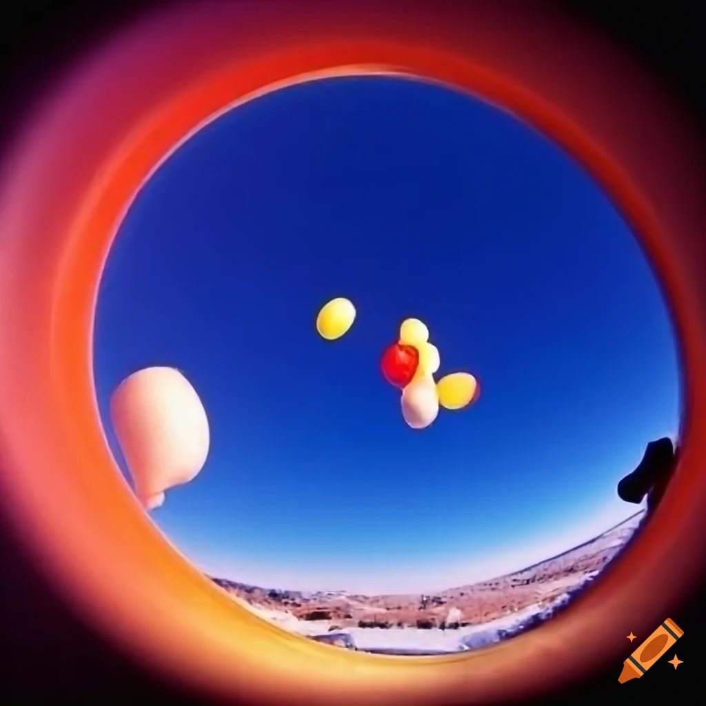 Rogue team of colorful balloon pigs shooting flare guns in a futuristic snowy tundra