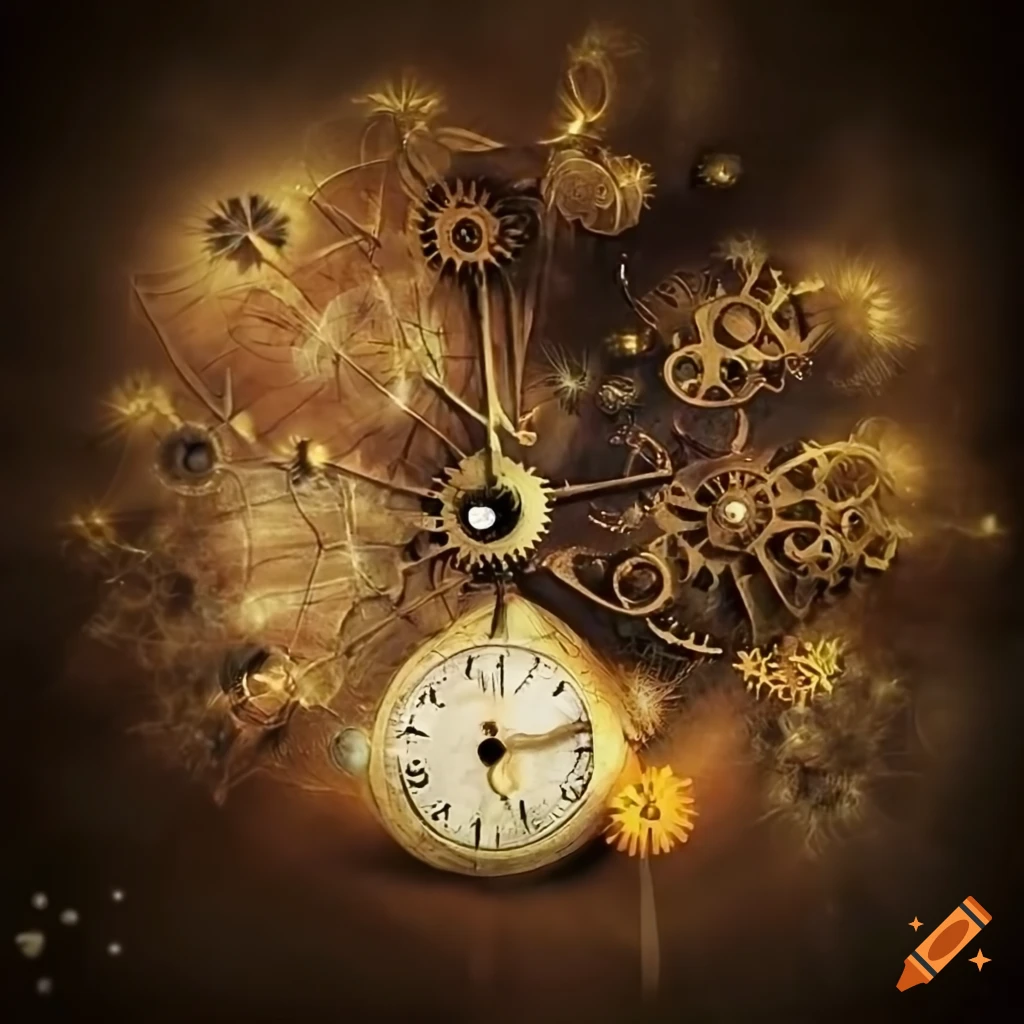 Steampunk dandelion clocks and fairies