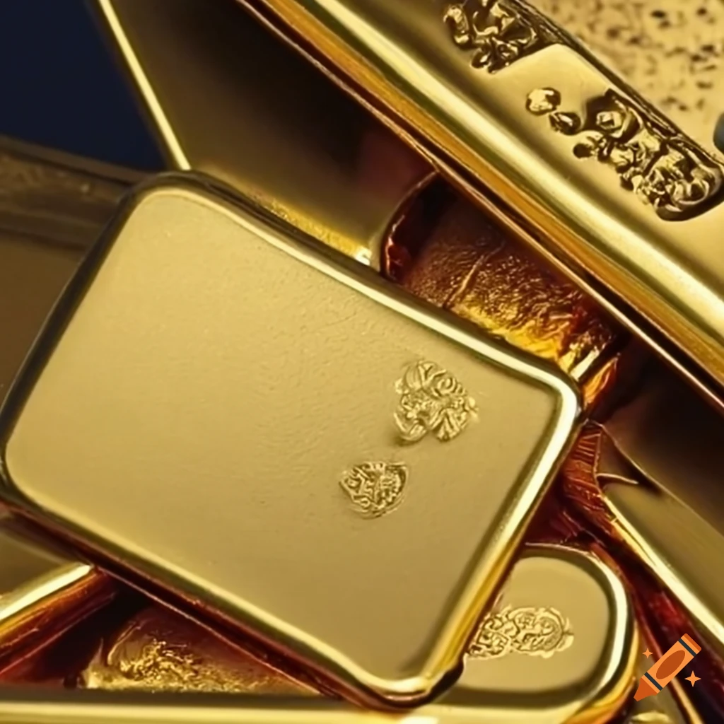 Rectangular gold bullion on Craiyon