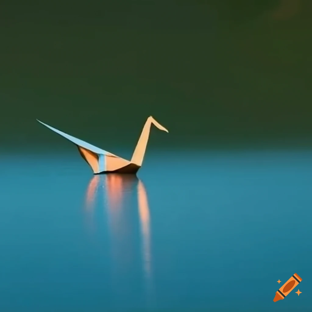 origami-crane-soaring-over-rippling-lake-surface-on-craiyon