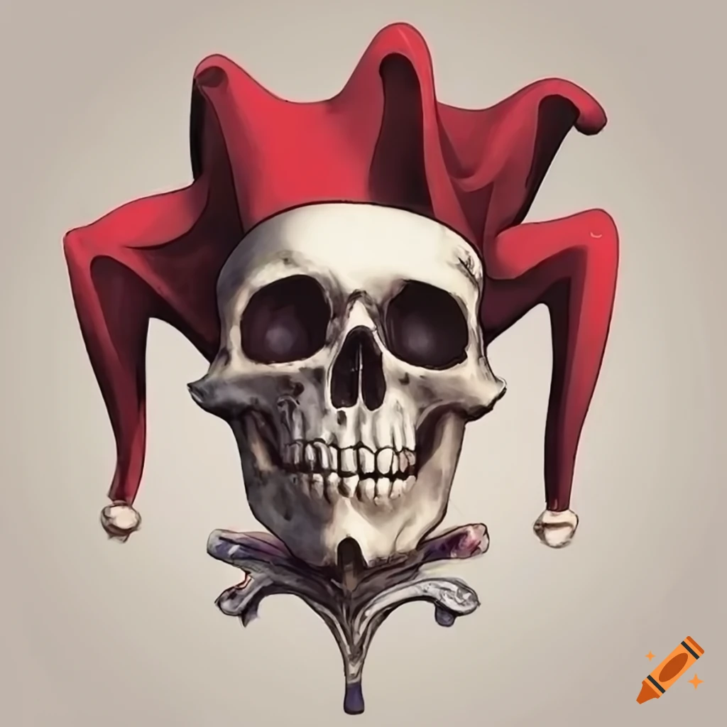 Skull with a jester hat on Craiyon