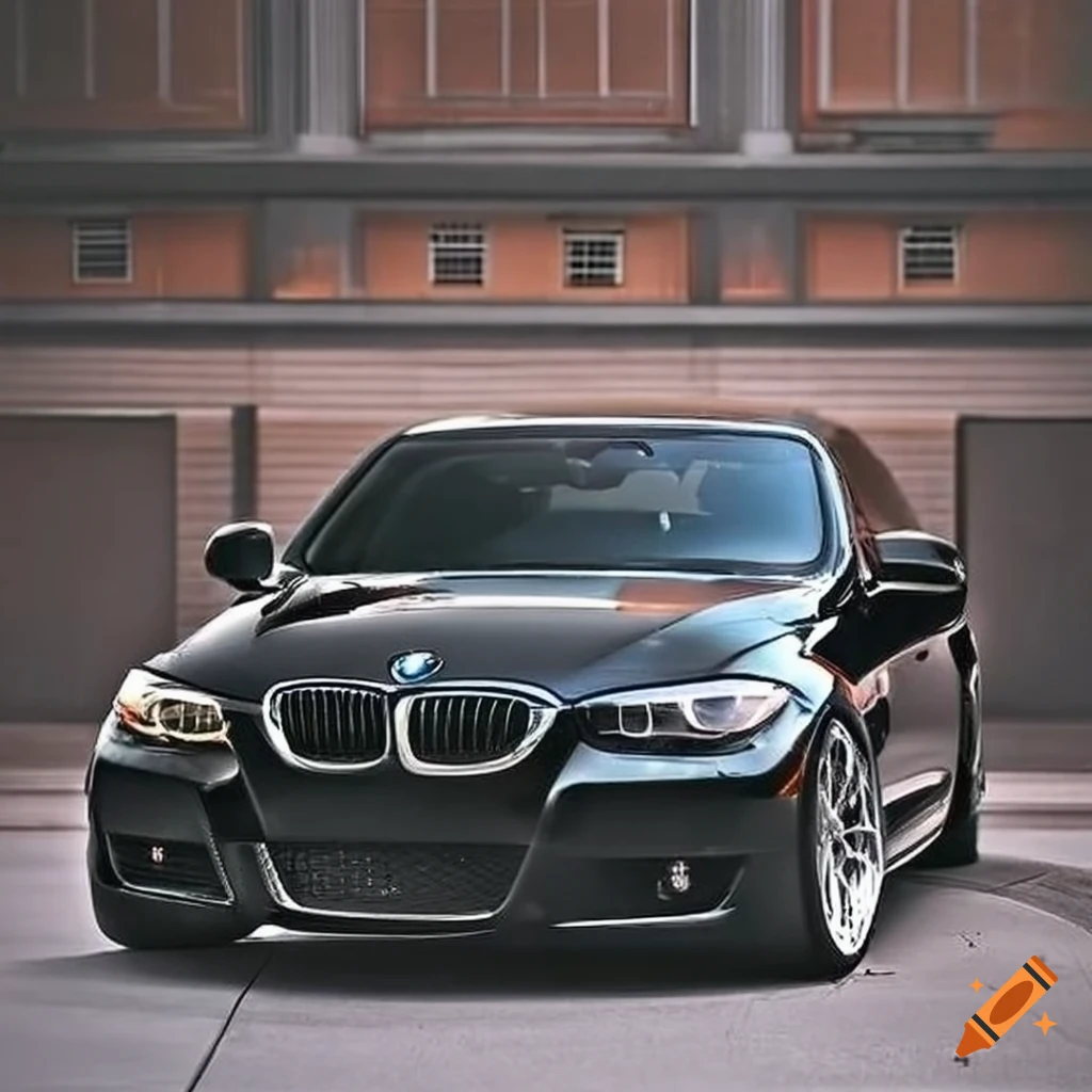 Sleek black bmw e90 328i sedan with sporty exterior and silver rims on ...