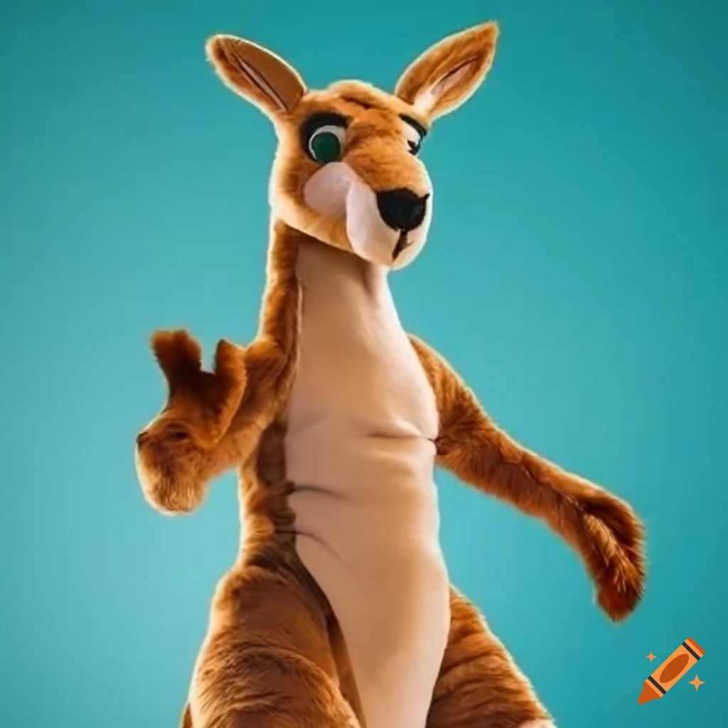 Family wearing kangaroo mascot costume fursuits on Craiyon