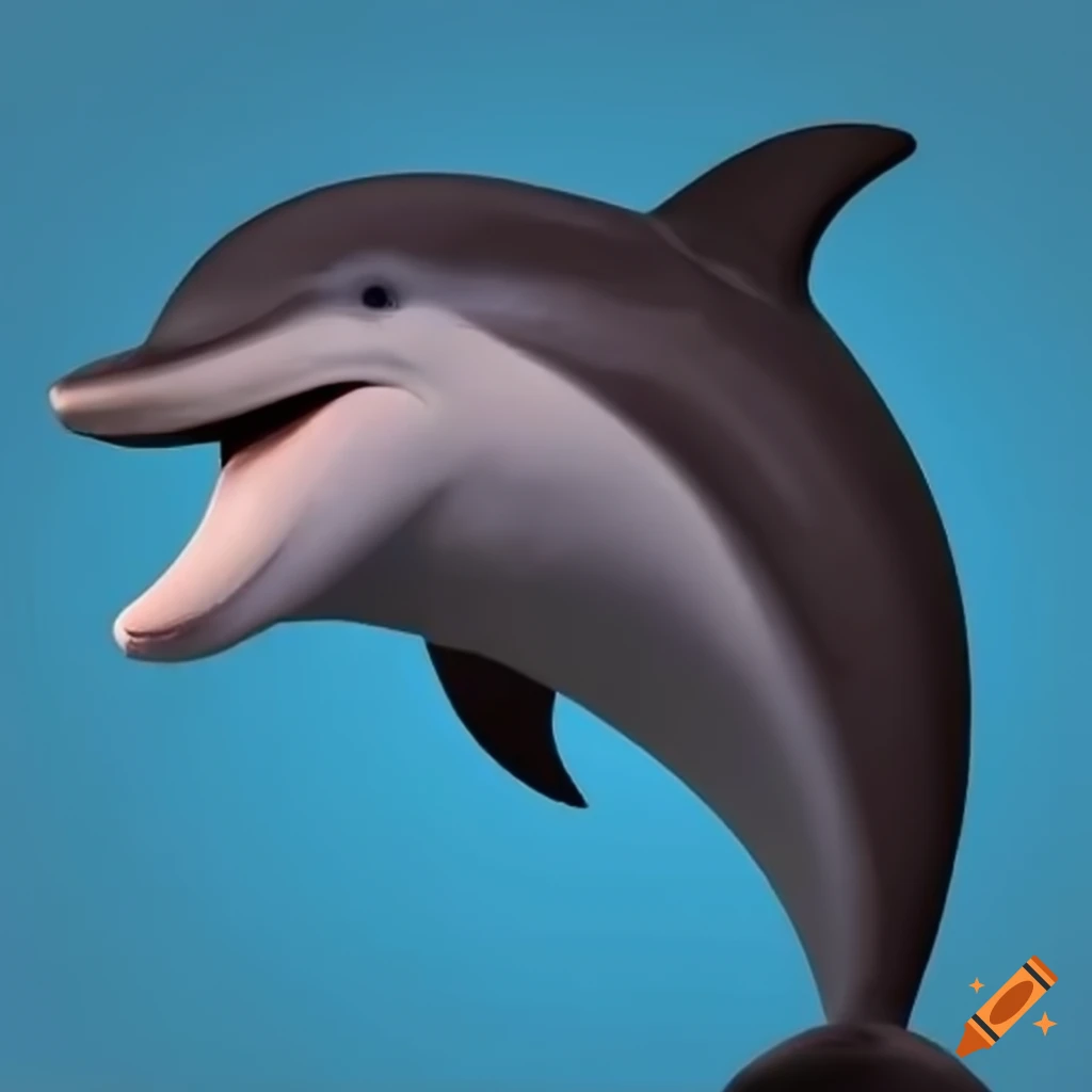 Playful dolphin with a human face