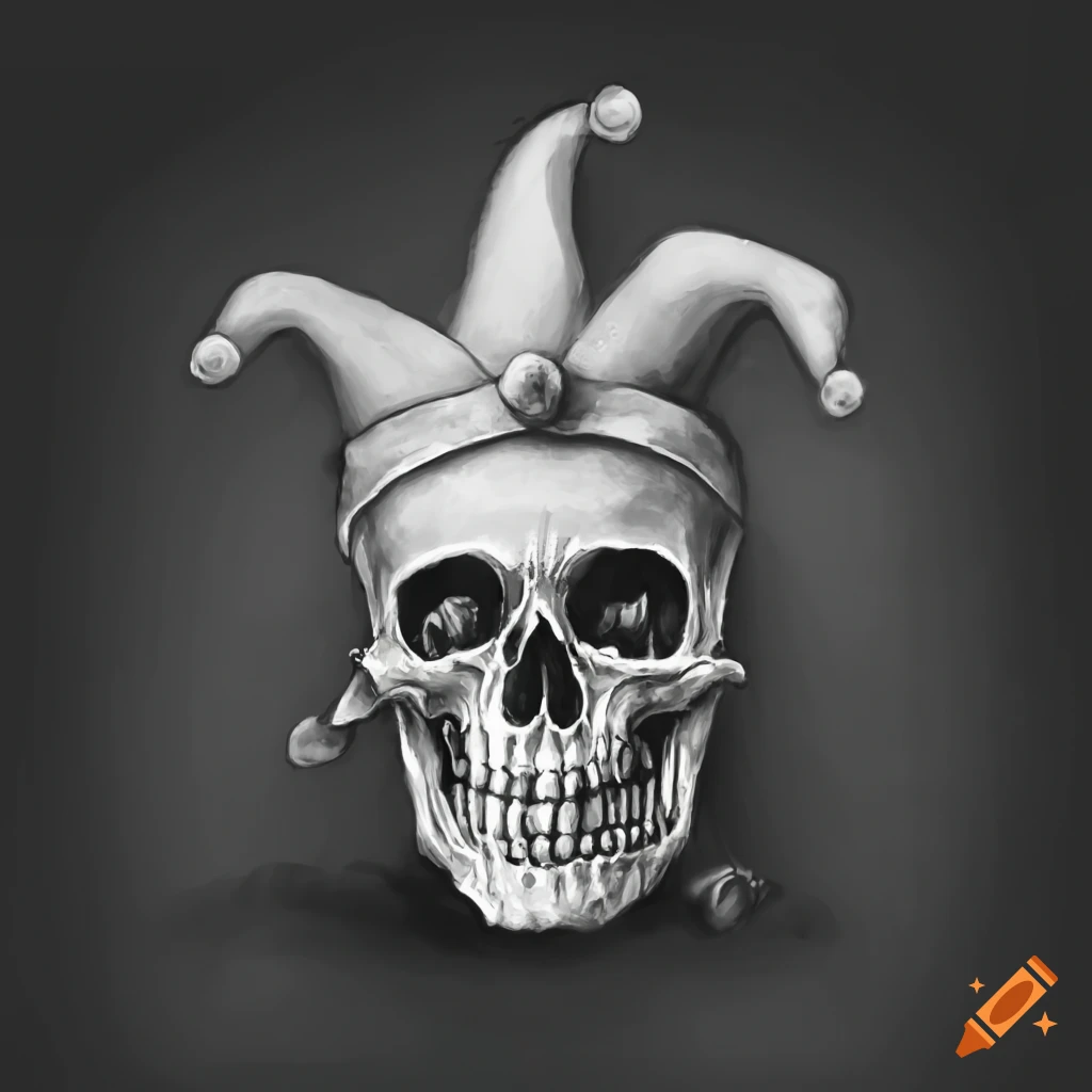 Skull with a jester hat on Craiyon