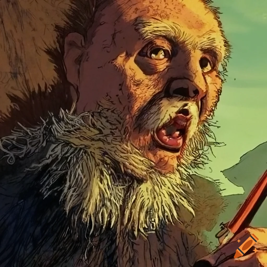 Masterful graphic novel artwork of a supervillain by James Gurney