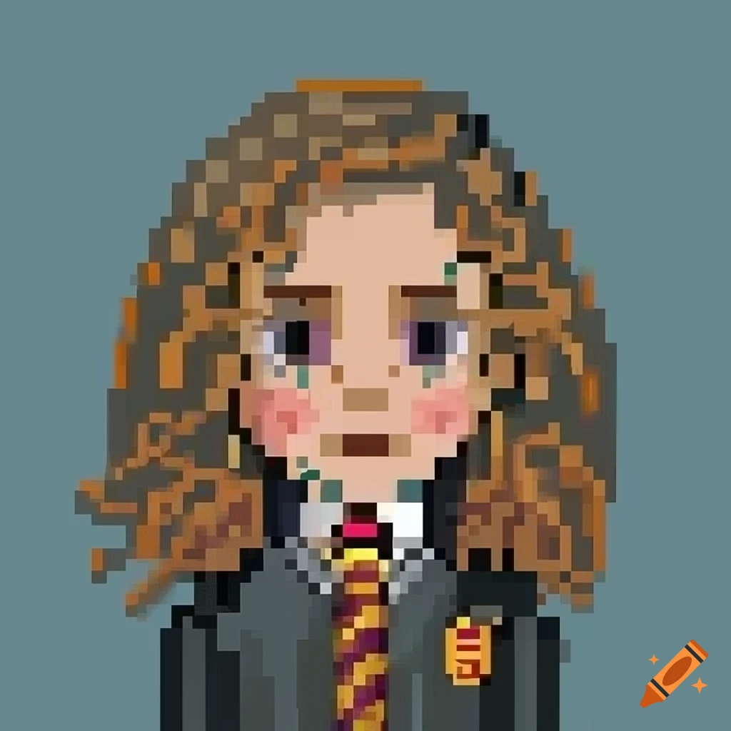 Pixel art image of hermione granger on Craiyon