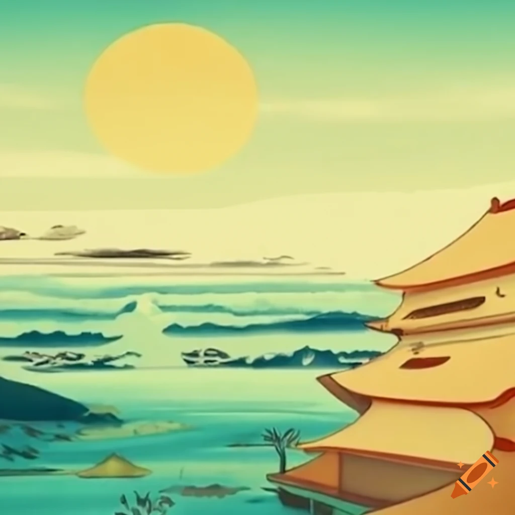 Traditional landscape representing nature and Zen Buddhism harmony