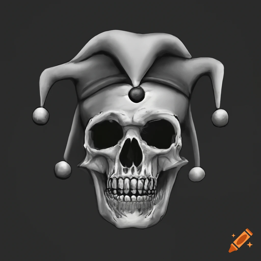 Skull wearing a jester hat on Craiyon