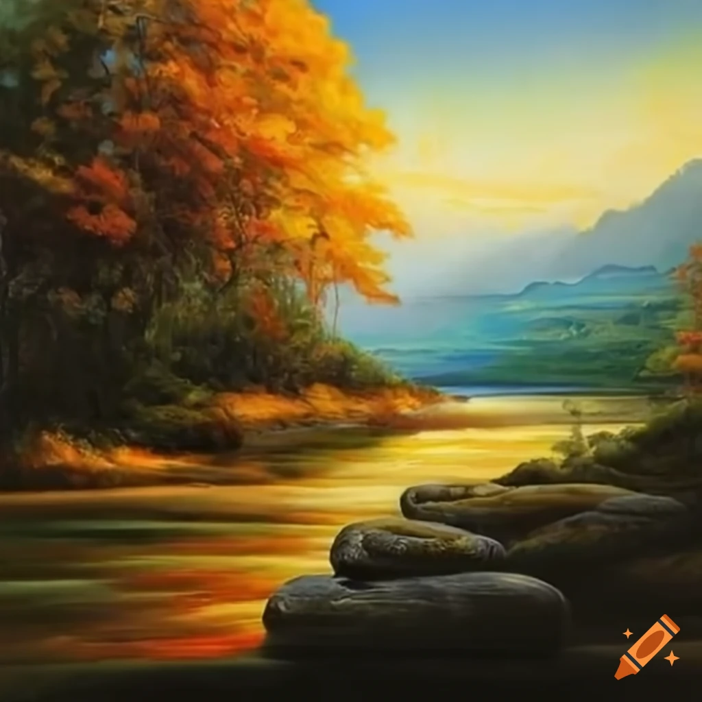 Traditional landscape representing nature and Zen Buddhism harmony