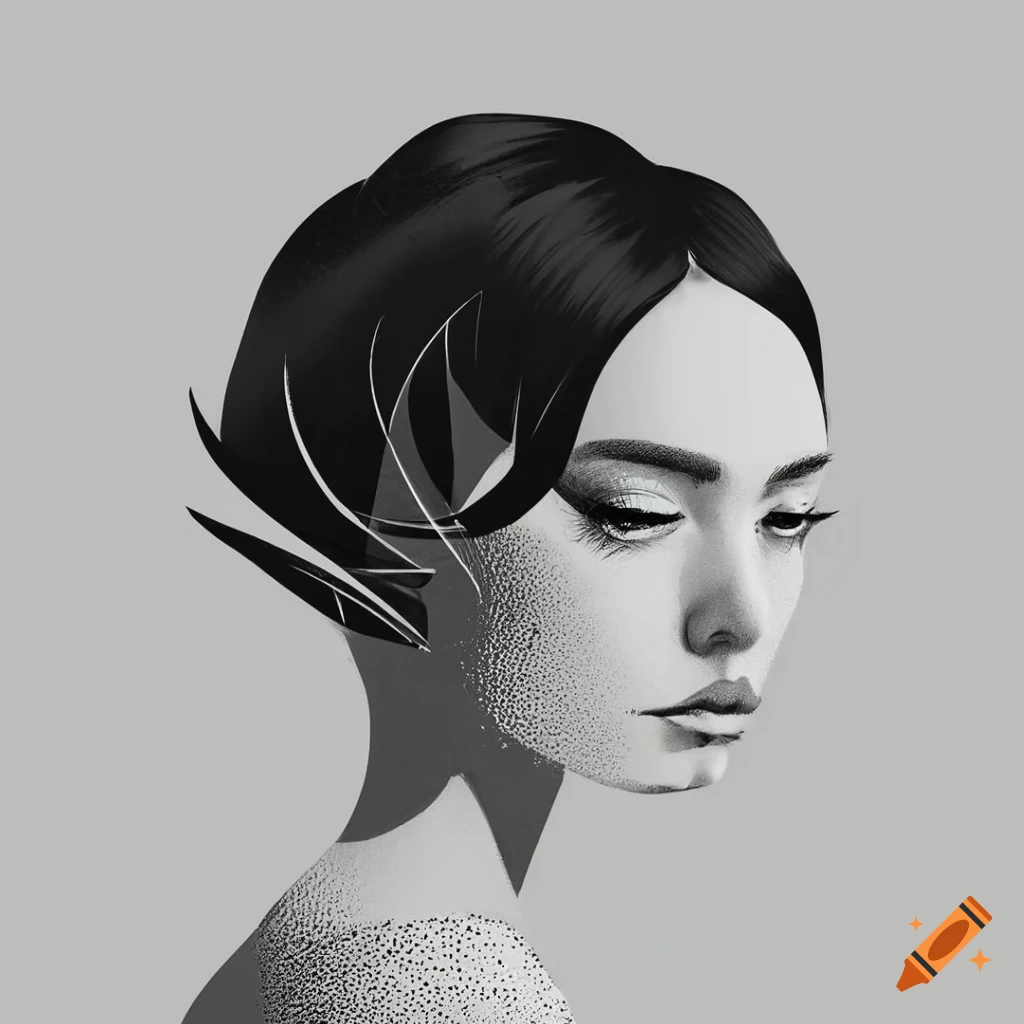 Elegant minimalist graphic design in black and white aesthetic on Craiyon