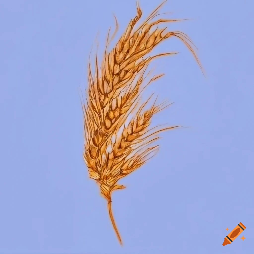 High contrast wheat against linocut background on Craiyon