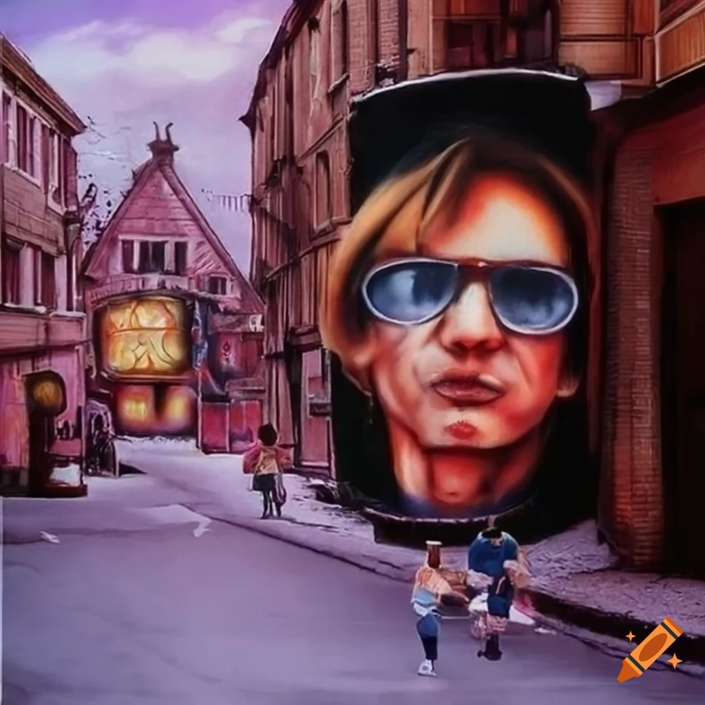 Realistic 80s street scene in airbrush art style on Craiyon