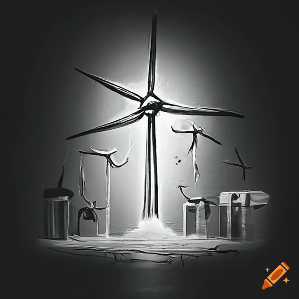 Renewable energy concept with ev charging, heat pumps, wind, solar, electricity