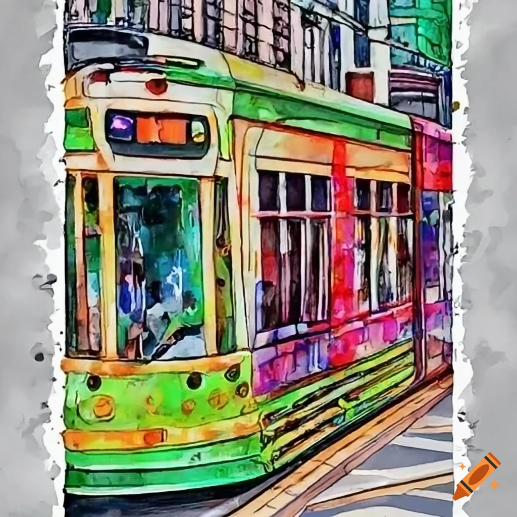 Frog hugging a Melbourne tram