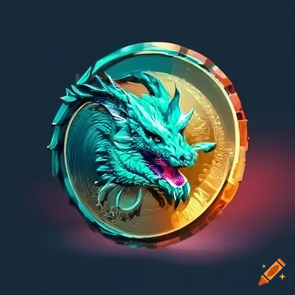 Dragon coin cryptocurrency symbol on Craiyon