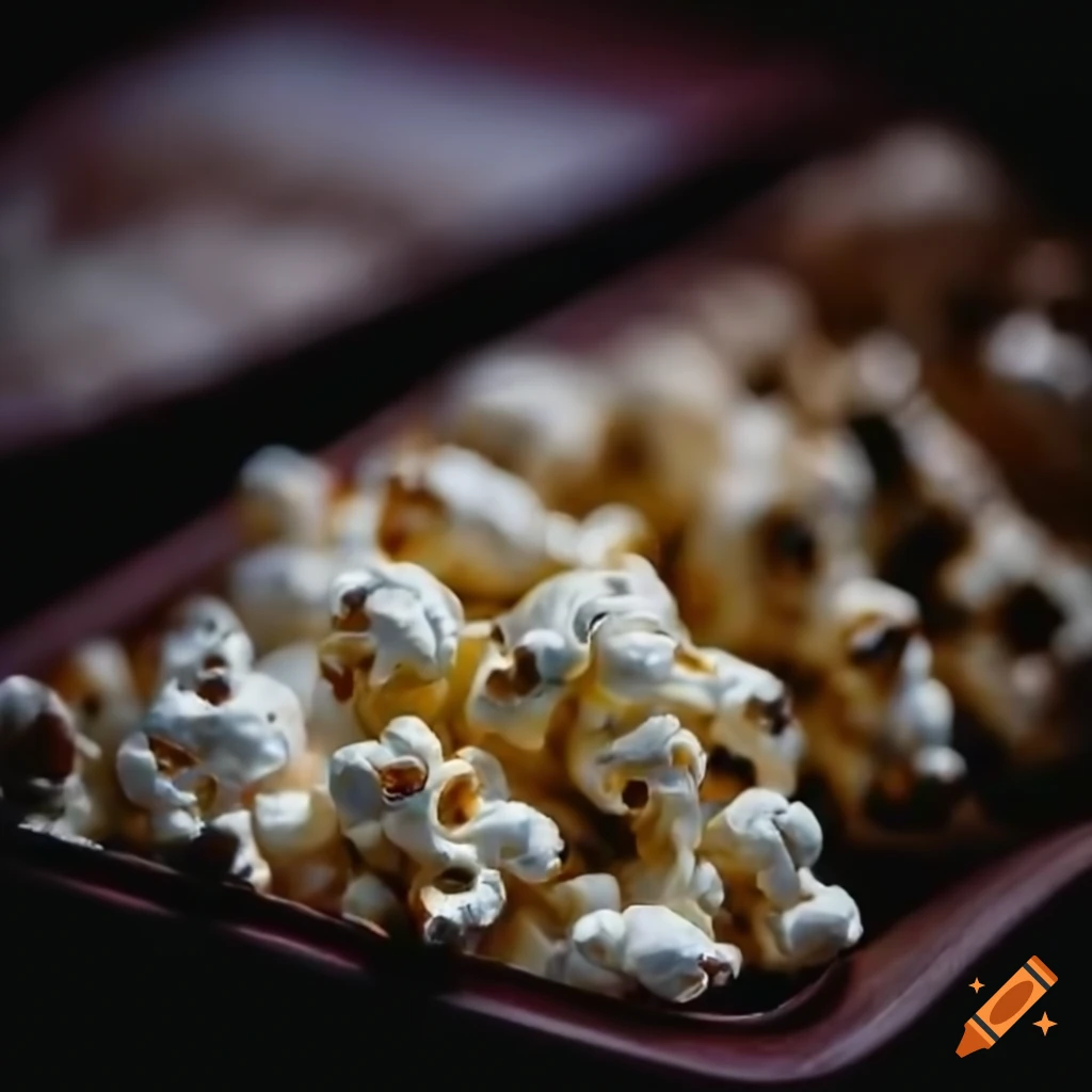 Shiny popcorn on a dark background