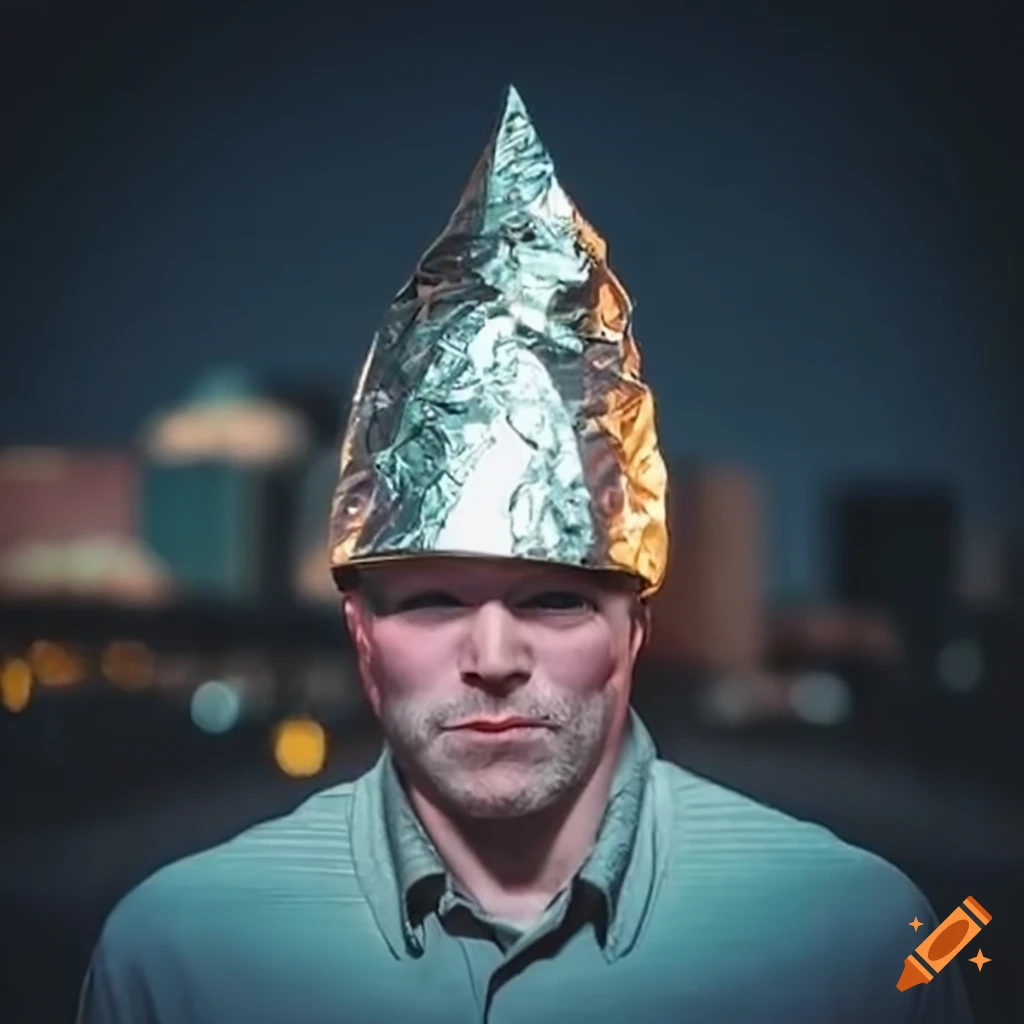man-wearing-tin-foil-hat-in-front-of-denver-airport-on-craiyon
