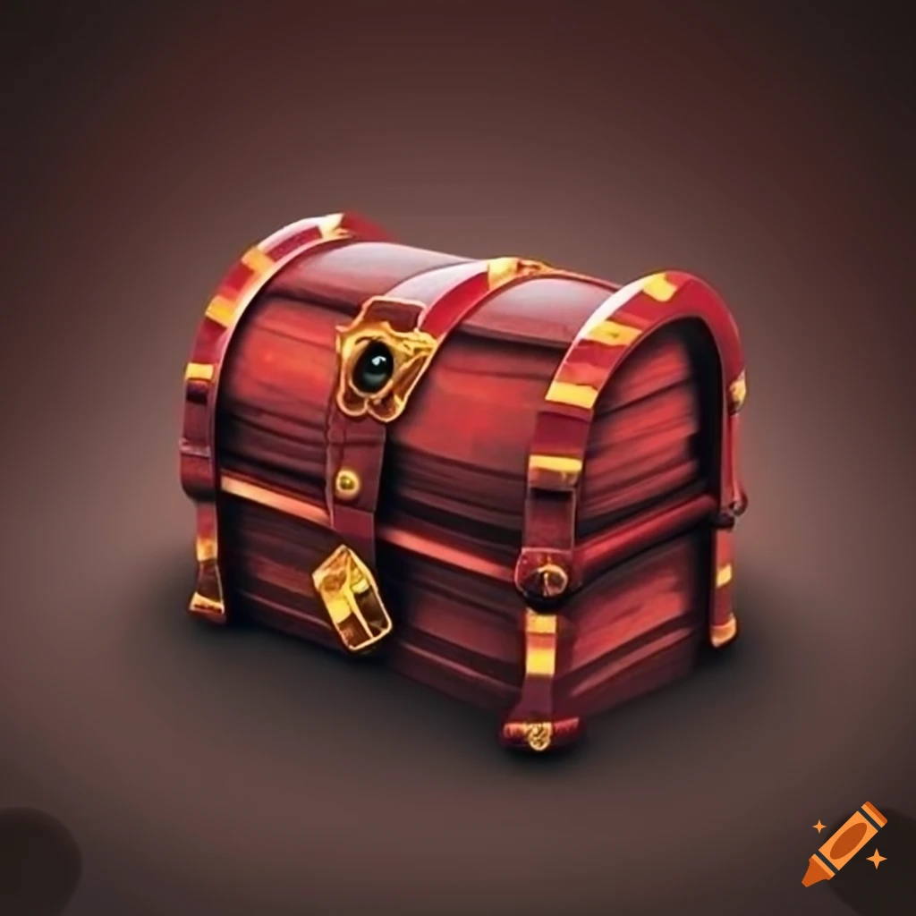 Red treasure chest on Craiyon