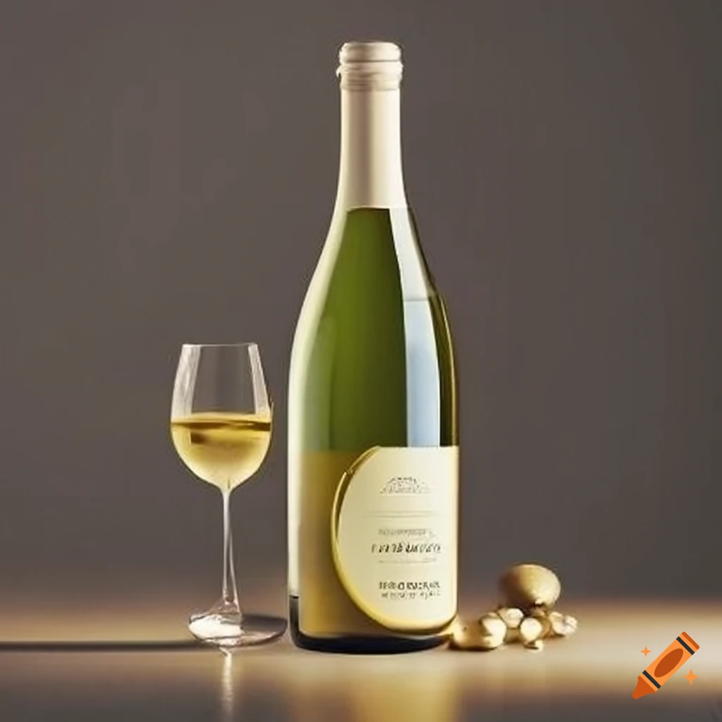 Elegantly designed label for a classic white wine blend on Craiyon