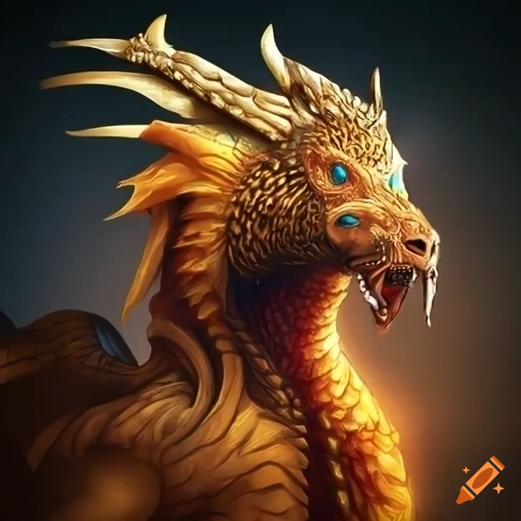 Exquisite Beast Exquisite mythical beast with elements of dragon, golden monkey, horse ...