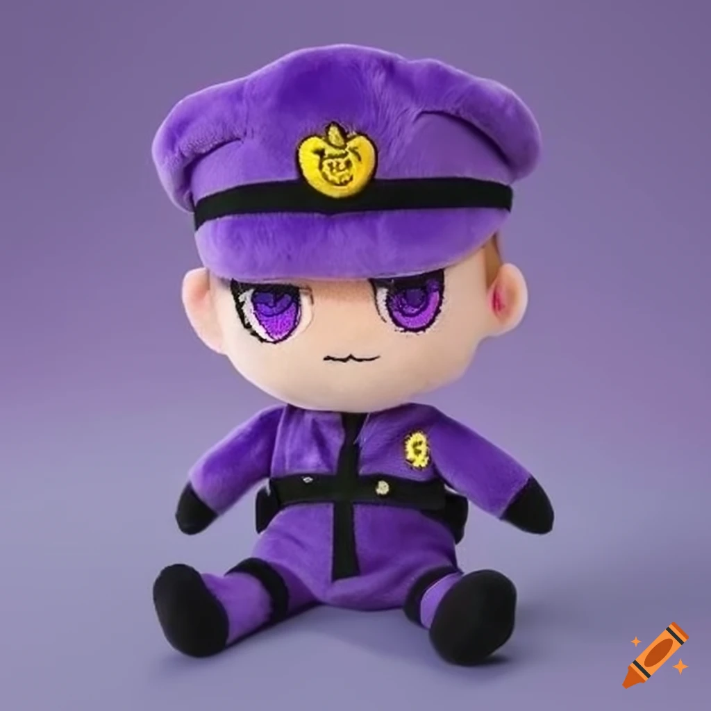 Chibi purple security guard plushie on Craiyon