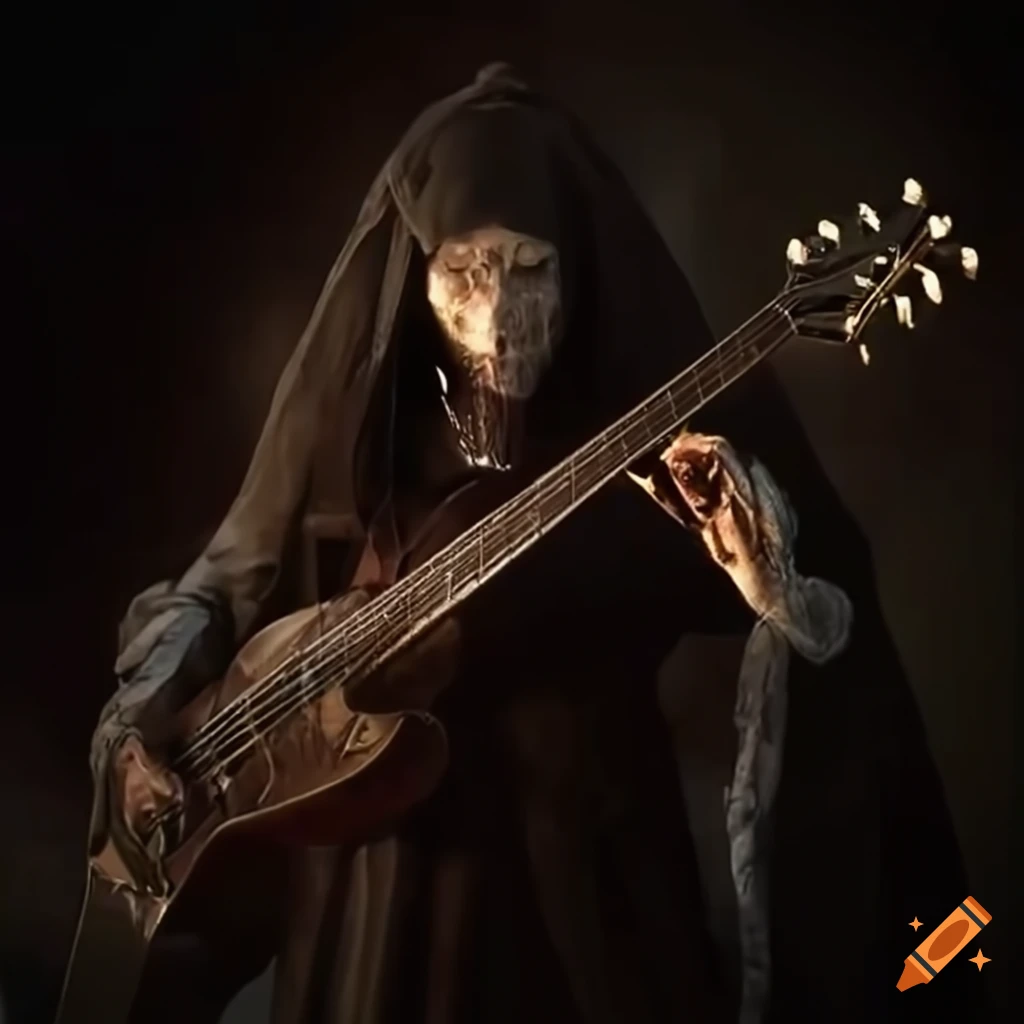 The Witch King of Angmar playing bass guitar