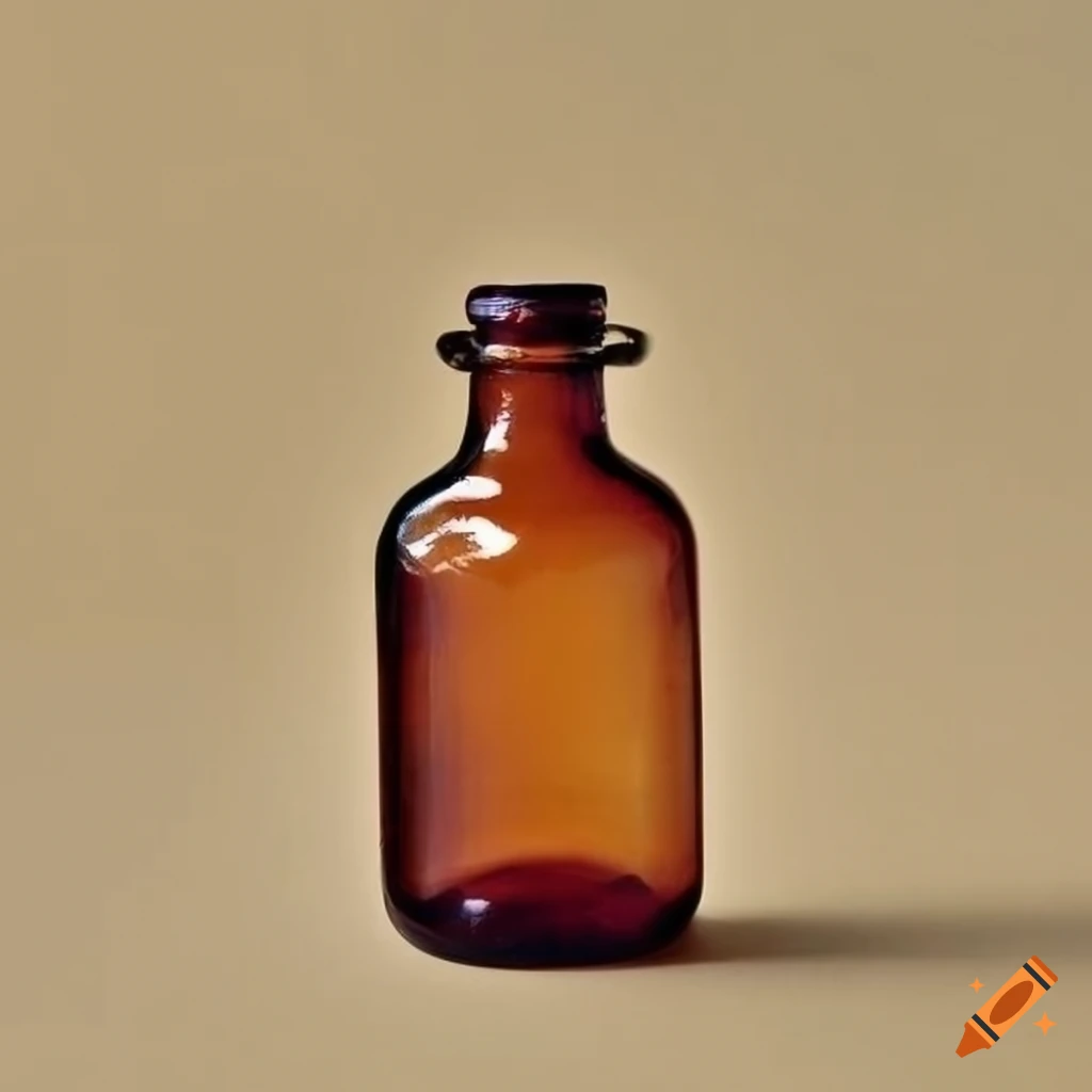 Vintage amber medicine bottle on Craiyon
