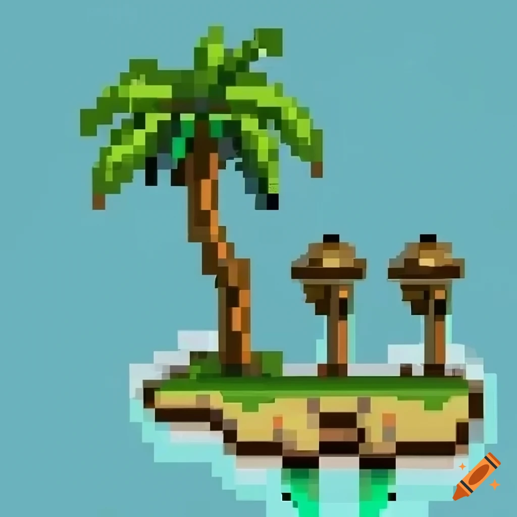 Pixel art palm tree in 2d rpg maker style on Craiyon