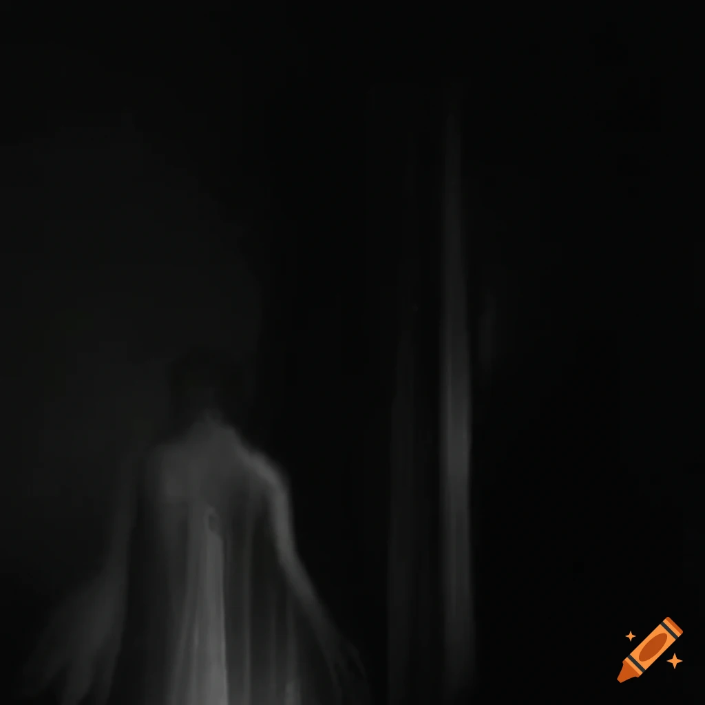 Transparent soul manifesting in a haunted house