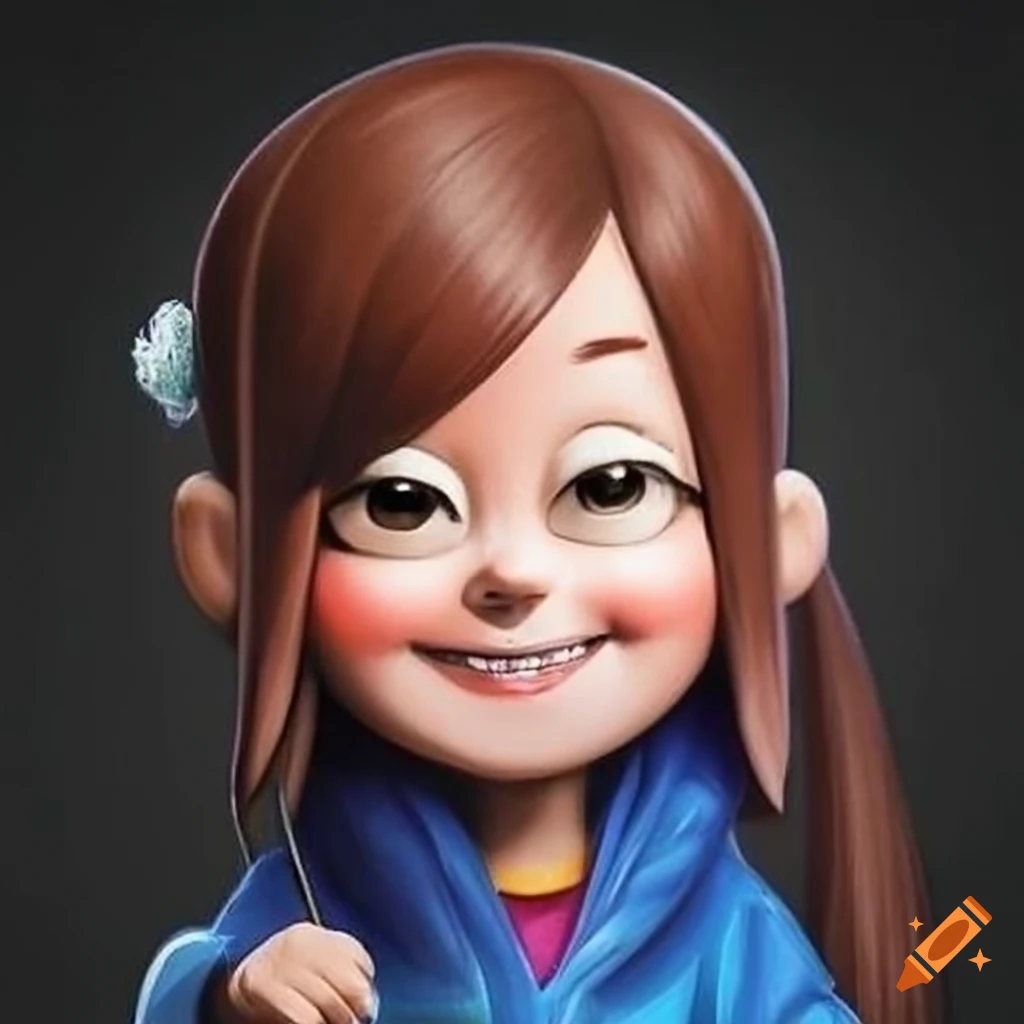 Portrait of a beautiful asian mabel pines in highresolution detail on