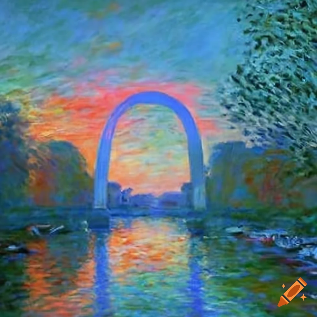 Painting of the saint louis missouri arch by claude on Craiyon