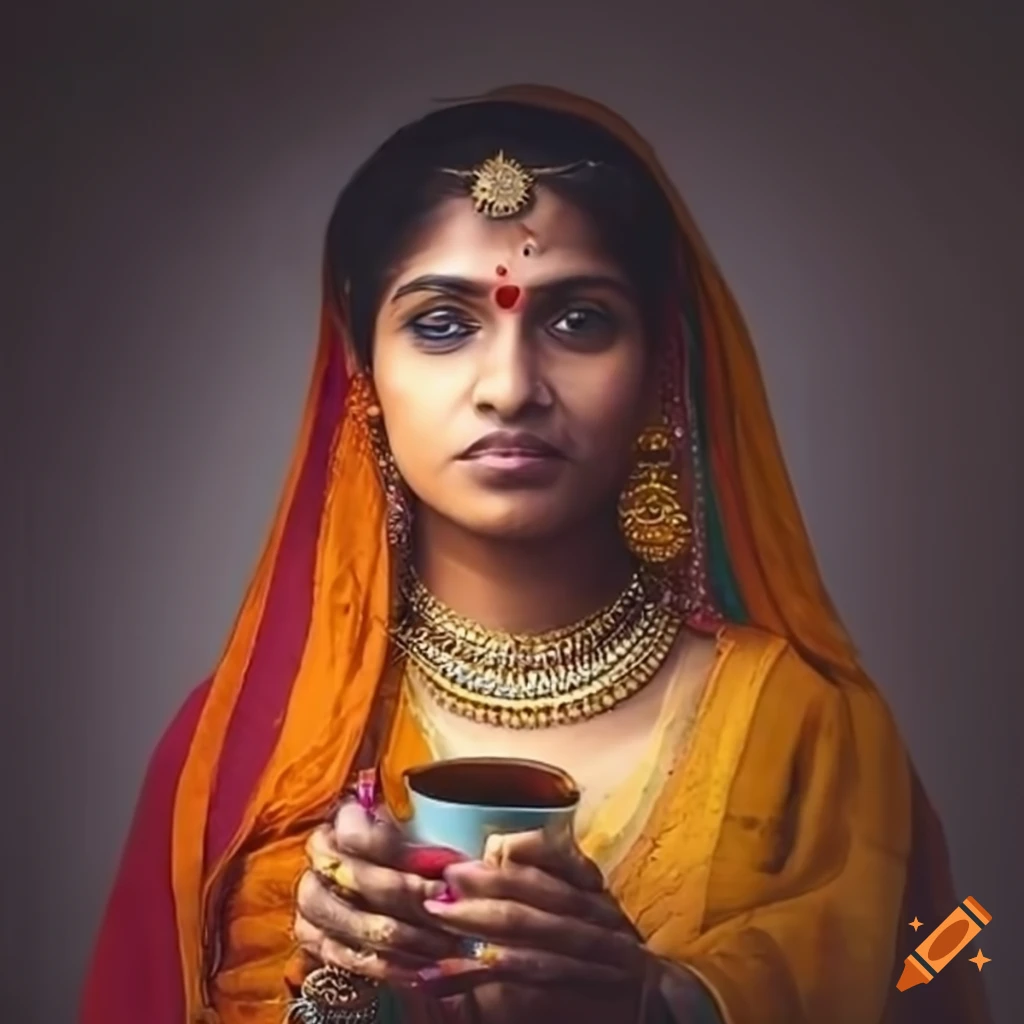 Indian Woman Holding A Cup Of Tea On Craiyon indian-woman-holding-a-cup-of-tea-on-craiyon