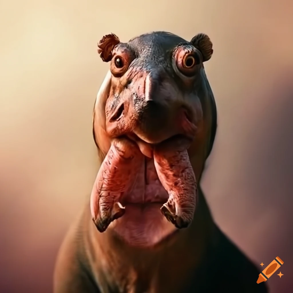 Hippopotamus and condor animal hybrid
