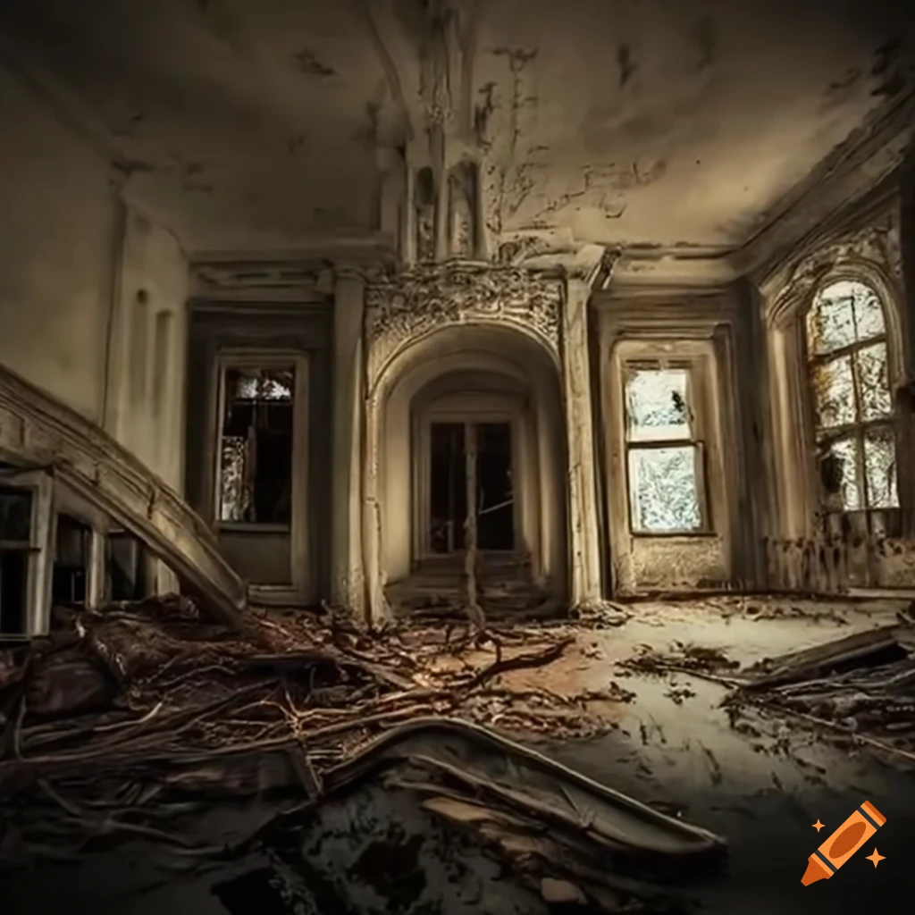 Ghostly whispers of a long abandoned mansion on a hill