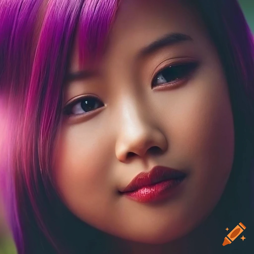Portrait of Asian Mabel Pines in high-resolution 8K detail