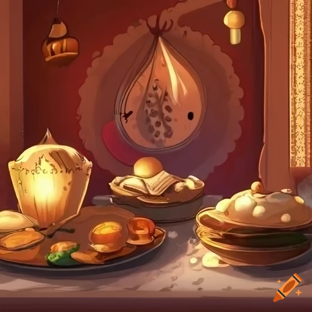 Cover page for a Ramadan cookbook with traditional dishes and festive themes