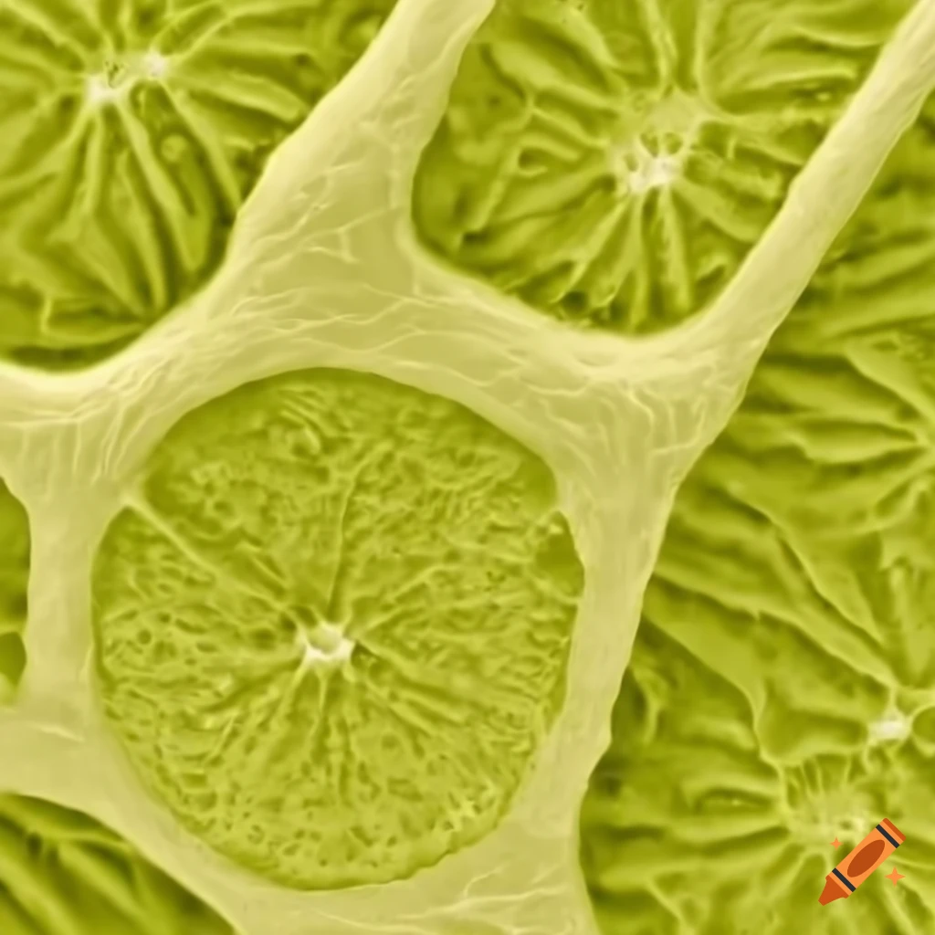Extreme close up of bright yellowgreen citrus fruit skin under an