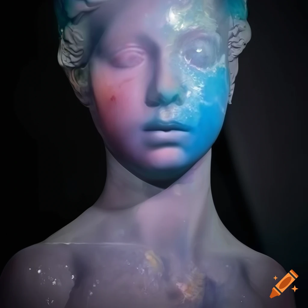 Abstract sculpture in vibrant colors and intricate details on Craiyon