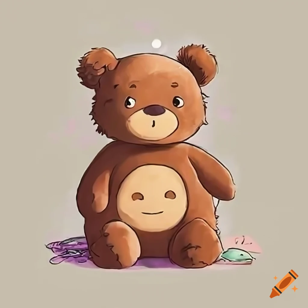 Stuffed toy bear representing different zodiac signs in Studio Ghibli style