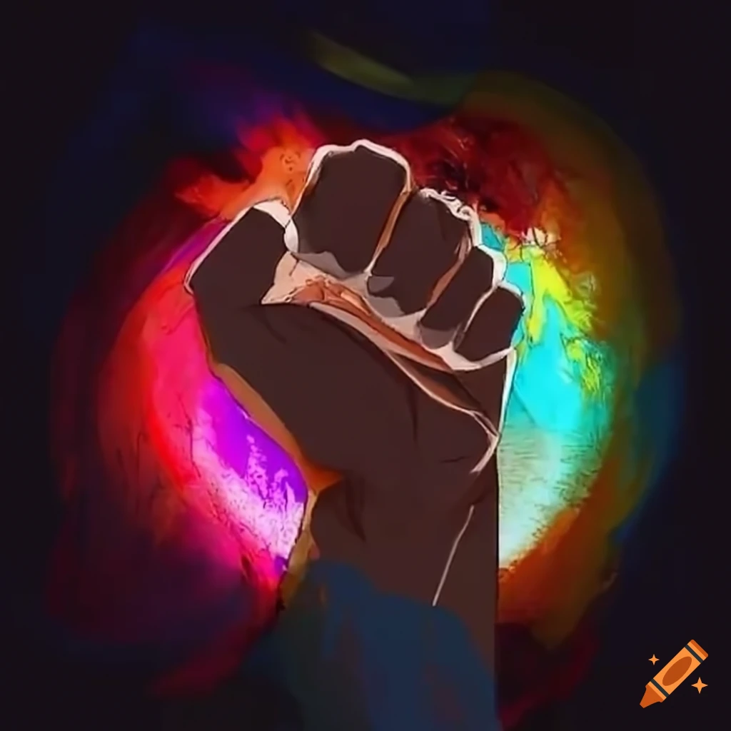 Symbol of strength and unity with a powerful fist