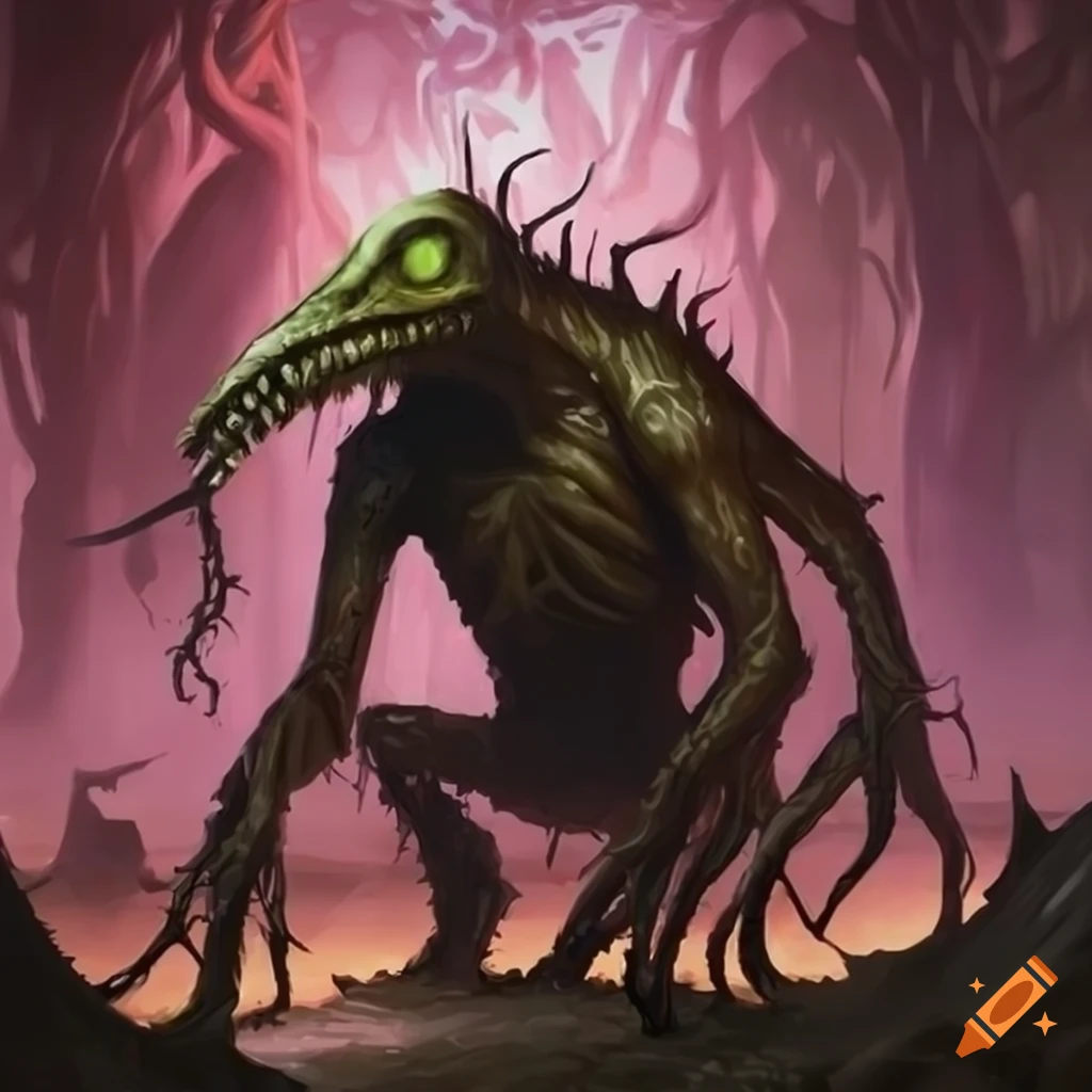 Black plague horror giant tentacular creature from magic the gathering