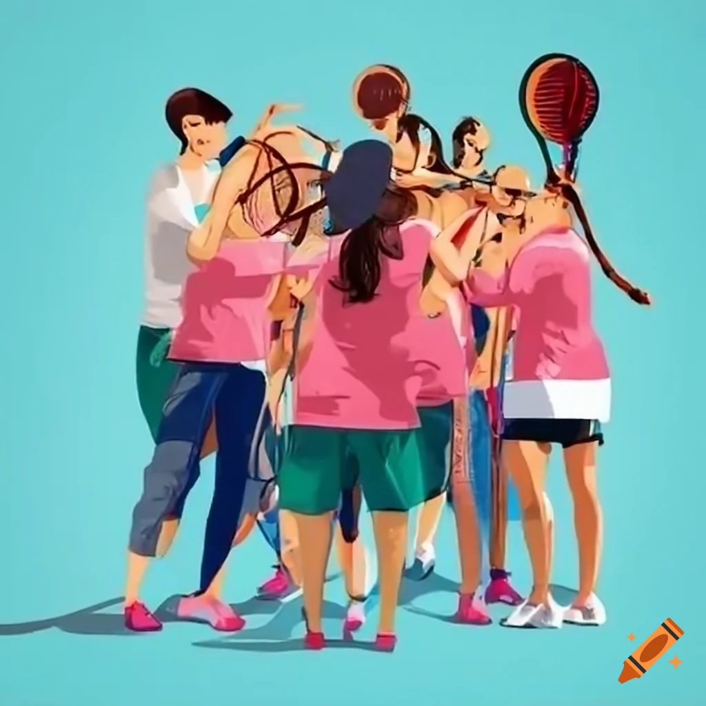 enthusiastic-yurplan-team-playing-paddle-tennis-during-lunch-break-on
