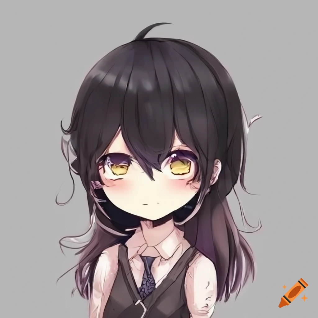 Black hair anime femboy chibi on Craiyon
