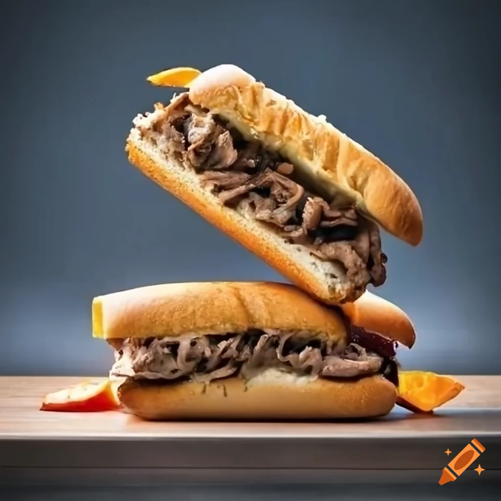 Three cheesesteak sandwiches with different toppings in one photo