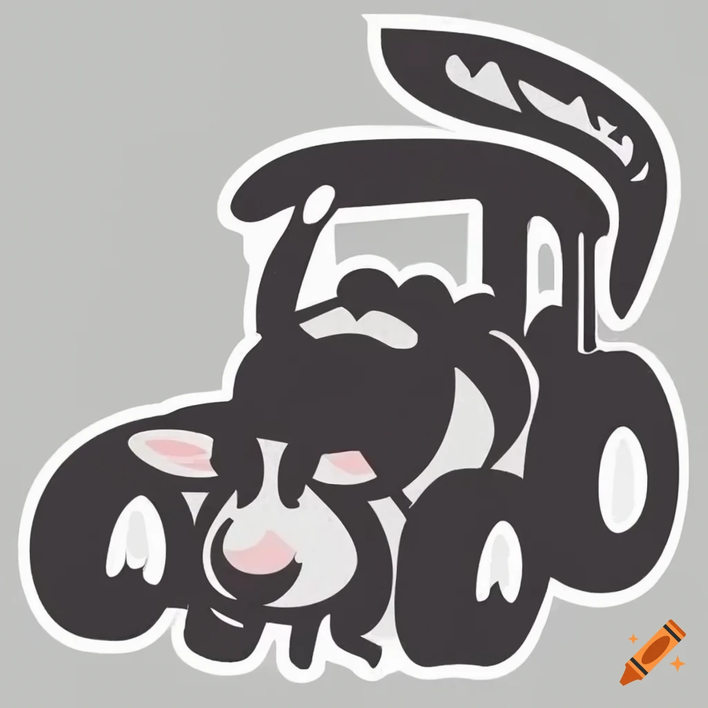 Sheep mowing the lawn in a logo style on Craiyon