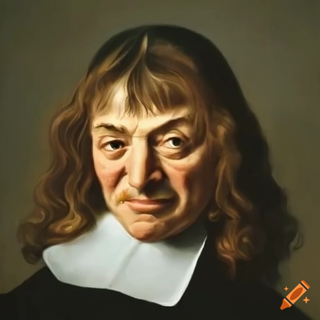 Rene descartes smiling on Craiyon