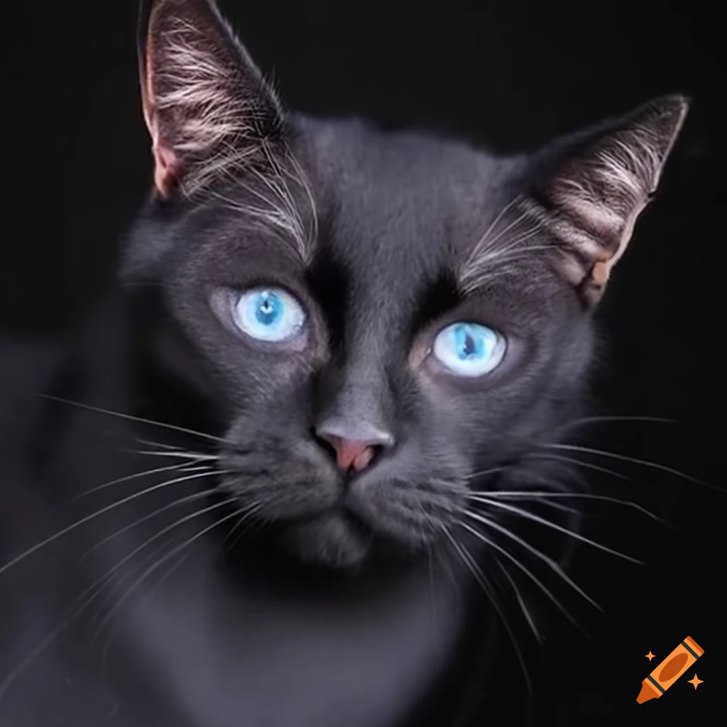 Mysterious kitty with curious blue eyes