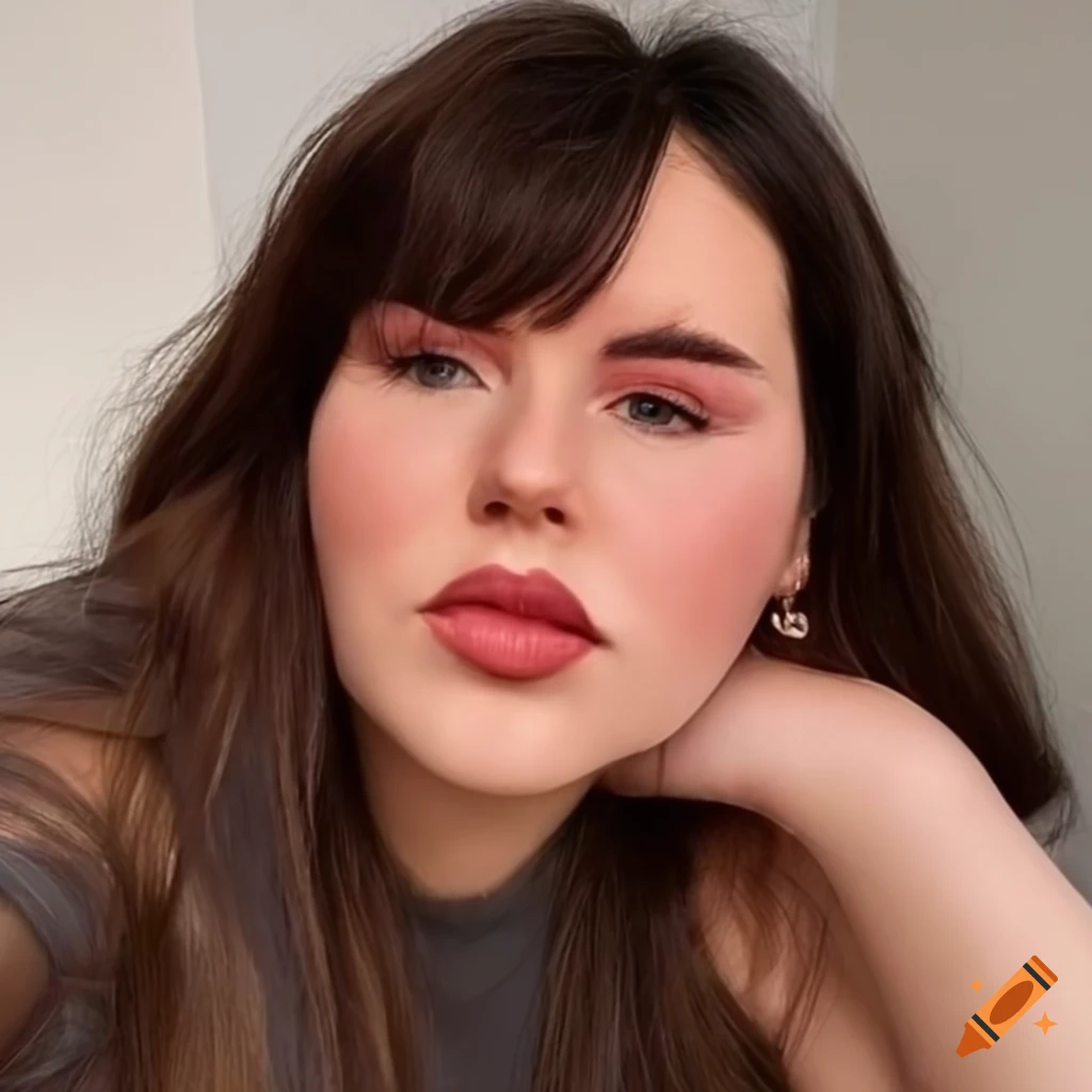 Scottish tiktoker with dark brown hair and hoop earrings on Craiyon